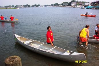 About to board the canoes